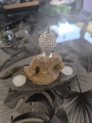 Portavelas Buda Doble Decorativo