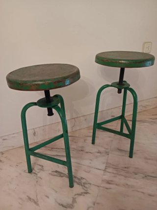 2 Taburetes Taller Vintage Metal