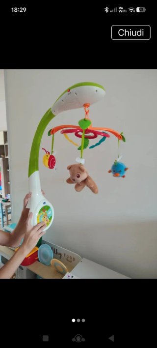 Giostrina culla con peluche. Chicco