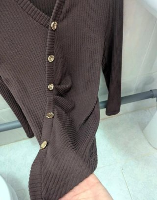 Jersey manga larga marrón mujer talla S