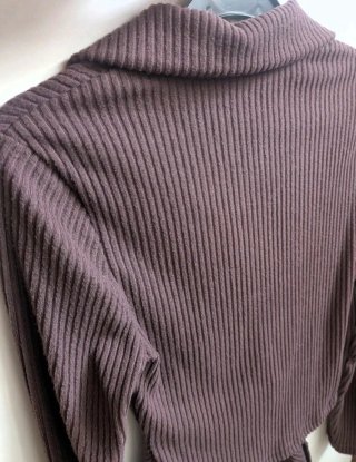 Jersey manga larga marrón mujer talla S