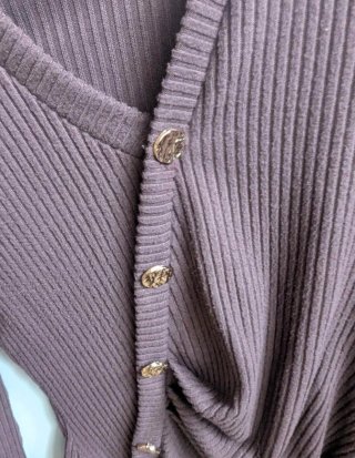 Jersey manga larga marrón mujer talla S