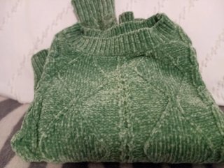 Jersey verde terciopelo trenzado