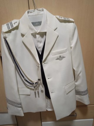 Traje de Almirante para Comunión Blanco y azul mar