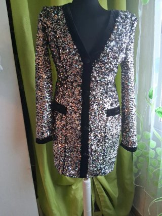 Vestido corto de fiesta lentejuelas talla 38