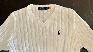 Maglione Polo Ralph Lauren V-neck Bianco Taglia XL
