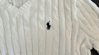 Maglione Polo Ralph Lauren V-neck Bianco Taglia XL