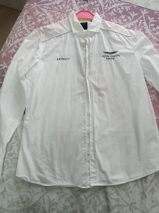 Camisa Hackett Aston Martin Racing Blanca