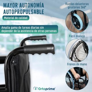 OrtoPrime Silla de Ruedas Plegable Ligera