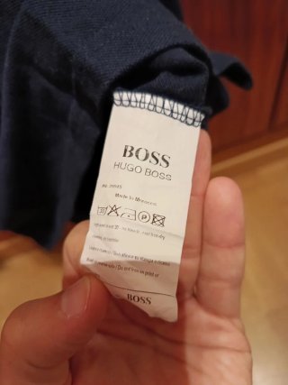 Polo Boss Manga Larga Azul Talla S