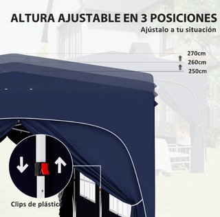 Cenador Plegable 3x6m Azul
