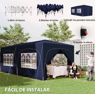 Cenador Plegable 3x6m Azul