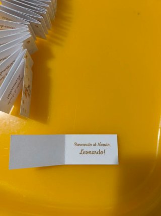 Kit nascita scatoline e biglietti Leonardo