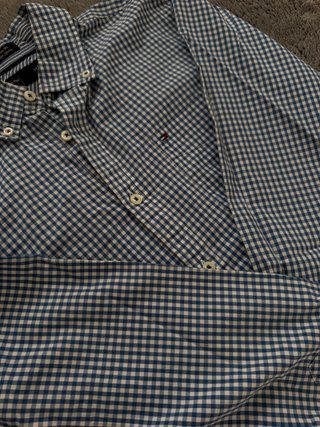 Camisa Tommy Hilfiger Cuadros Vichy Azul Talla M