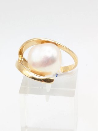 Anillo Oro 18k Perla Blanca
