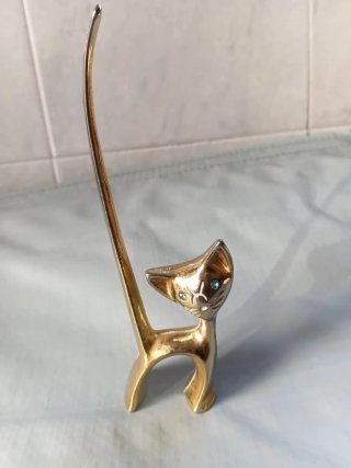 Soporte Anillos Gato Latón
