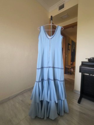 Traje Gitana Azul Celeste Talla 40