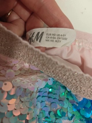 Falda Infantil de Lentejuelas Multicolor Para 4/5