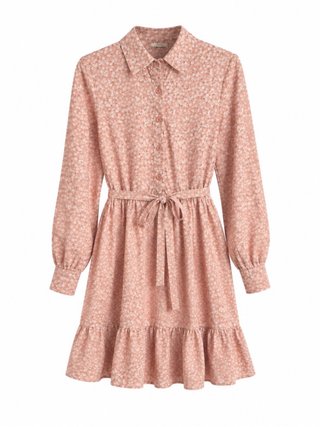 Vestido Rosa Estampado Talla M