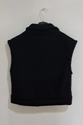 Chaleco negro tejido bouclé