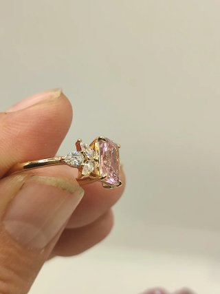 Anillo Oro Laminado Circonita Rosa Xuping