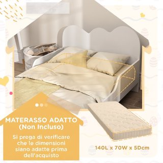 Letto Montessori per Bambini 3-8 Anni, 143.5x74.5