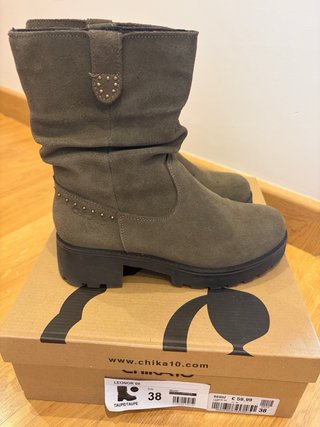 Botines Chika10 Marrón piel vuelta Talla 38