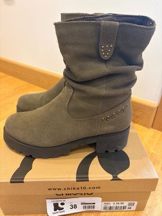 Botines Chika10 Marrón piel vuelta Talla 38