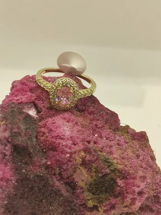 Anillo Xuping Oro Laminado Circonita Rosa