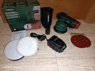 Lijadora Parkside 12V + Batería + Cargador
