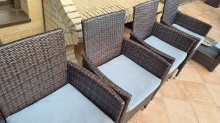 Conjunto 4 Sillones Ratán Marrón