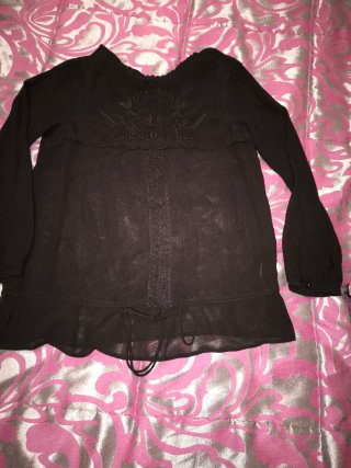Camisa de gasa negra Sfera Talla S
