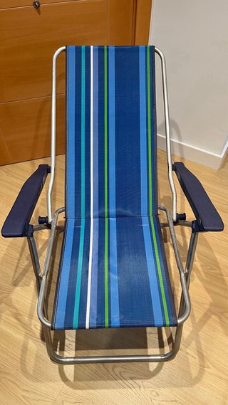 Silla Playa Plegable Rayas Azul