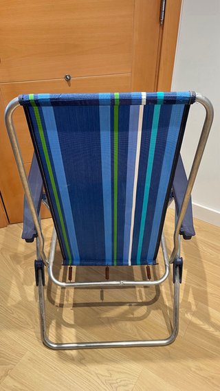 Silla Playa Plegable Rayas Azul