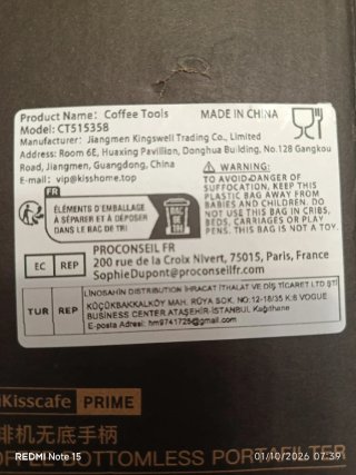 Portafiltro café Alikisscafe 18g. Nuevo.