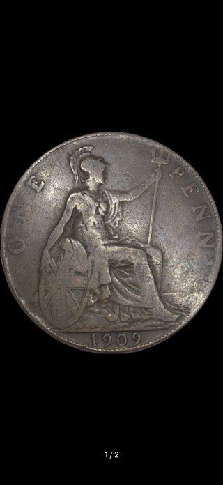Moneta 1 Penny Regno Unito 1909