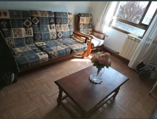 Sofá y sillón con mesa de centro