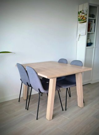 Set 4 Sillas Comedor tela gris