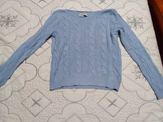 Jersey fino azul cielo trenzado