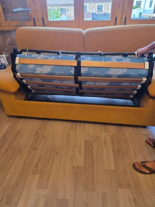 Sofá Cama de Tela Amarillo