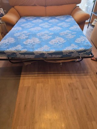 Sofá Cama de Tela Amarillo
