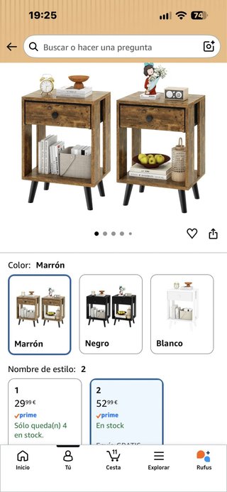 Mesita de noche de madera NUEVAS