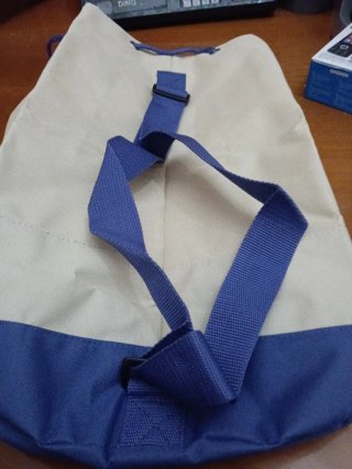 Borsa sacco in tessuto Morellato beige/blu