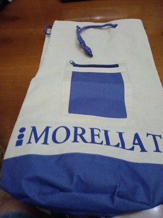 Borsa sacco in tessuto Morellato beige/blu