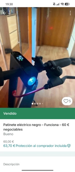 Patinete eléctrico negro