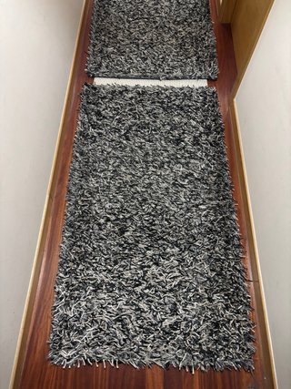 Alfombras Shaggy Negro y Blanco