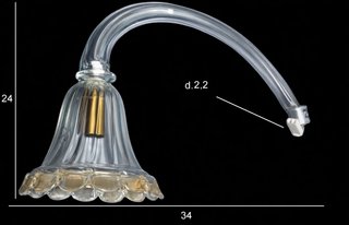 Braccio ricambio lampadario Mura oro trasparente