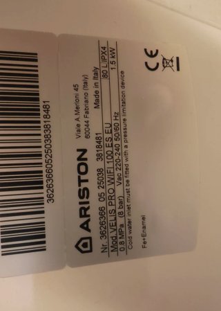 Calentador/Termo Eléctrico Ariston Velis Pro WiFi