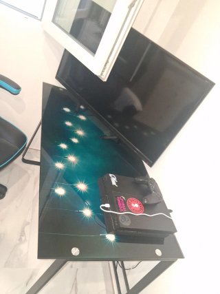 Mesa Escritorio Cristal y Metal