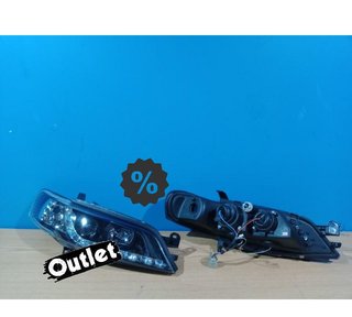 EV FAROS PARA OPEL VECTRA B 96-98 LUZ DIURNA LED FONDO NEGRO